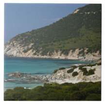 Italië, Sardinige, Solanas. Strand Geboortetegels