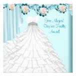 Ivoire Quinceanera bleu turquoise rose de robe de  Faire-parts