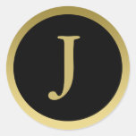 J : : Or élégant du monogramme J et autocollant no