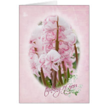 Jacinthes roses carte
