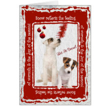 Jack Russell l'a laissé neiger salutation - person Carte De Vœux