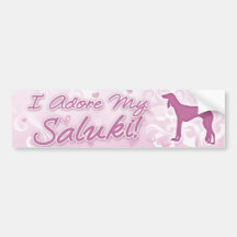 J'adore mon adhésif pour pare-chocs de Saluki Autocollant Pour Voiture