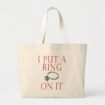 J'ai mis un anneau là-dessus fiançailles de marié sacs fourre-tout