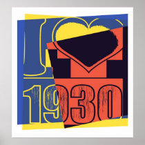 J'aime 1930 - affiche d'art de bruit