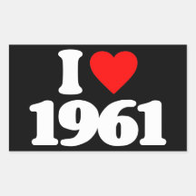 J'AIME 1961 STICKER RECTANGULAIRE