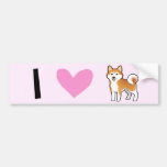 J'aime Akita Inus/Shiba Inus Adhésifs Pour Voiture
