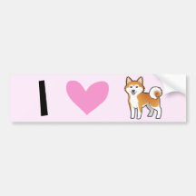 J'aime Akita Inus/Shiba Inus Adhésifs Pour Voiture