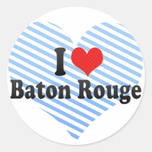 J'aime Baton Rouge Autocollant Rond