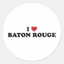 J'aime Baton Rouge Louisiane Adhésif Rond