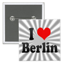 J'aime Berlin, Allemagne. Ich Liebe Berlin, Allema Pin's Avec Agrafe