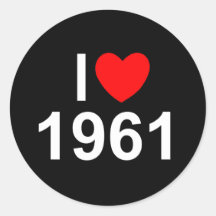 J'aime (coeur) 1961 adhésifs ronds