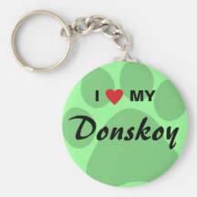 J'aime (coeur) ma conception de Donskoy Pawprint Porte-clef