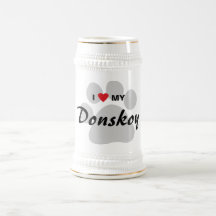 J'aime (coeur) ma conception de Donskoy Pawprint Mug