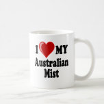 J'aime (coeur) mon chat australien de brume tasse à café
