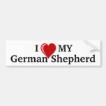 J'aime (coeur) mon chien de berger allemand autocollant pour voiture