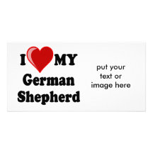J'aime (coeur) mon chien de berger allemand cartes avec photo