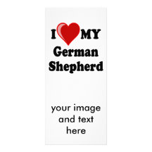 J'aime (coeur) mon chien de berger allemand double cartes customisées