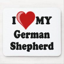 J'aime (coeur) mon chien de berger allemand tapis de souris