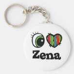 J'aime (coeur) Zena Porte-clef