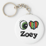 J'aime (coeur) Zoey Porte-clé