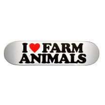 J'AIME DES ANIMAUX DE FERME SKATEBOARDS CUTOMISABLES