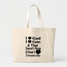 J'aime des armes à feu d'amour d'un Dieu-Je Sacs En Toile