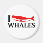 J'aime des baleines magnets pour réfrigérateur