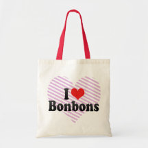 J'aime des bonbons sacs en toile