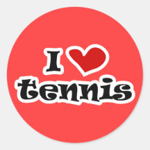 J'aime des cadeaux de tennis et les T-shirts avec  Autocollants Ronds