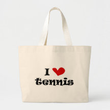 J'aime des cadeaux de tennis et les T-shirts avec  Sacs Fourre-tout