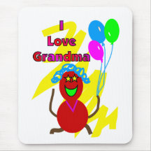 J'aime des cadeaux d'enfants de grand-maman tapis de souris
