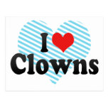 J'aime des clowns carte postale