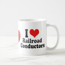 J'aime des conducteurs de chemin de fer tasse à café
