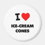 J'aime des cornets de crème glacée magnets pour réfrigérateur