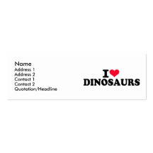 J'aime des dinosaures modèles de cartes de visite