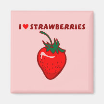 J'aime des fraises aimant pour réfrigérateur