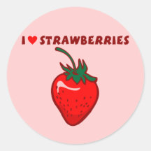 J'aime des fraises autocollants