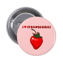 J'aime des fraises pin's avec agrafe