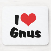 J'aime des gnous tapis de souris