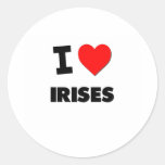 J'aime des iris autocollants