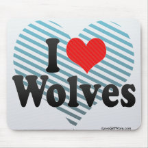 J'aime des loups tapis de souris