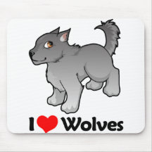 J'aime des loups tapis de souris