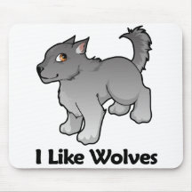 J'aime des loups tapis de souris