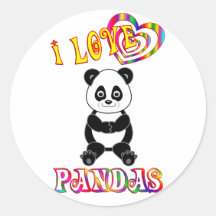 J'AIME DES PANDAS ADHÉSIFS RONDS
