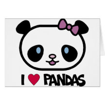J'aime des pandas carte