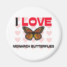 J'aime des papillons de monarque magnets pour réfrigérateur