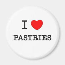 J'aime des PÂTISSERIES (la nourriture) Aimants Pour Réfrigérateur