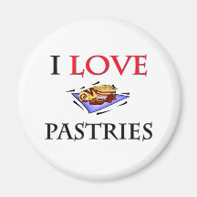 J'aime des pâtisseries magnets pour réfrigérateur