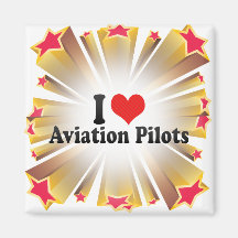 J'aime des pilotes d'aviation aimants pour réfrigérateur