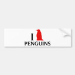 J'aime des pingouins autocollant pour voiture